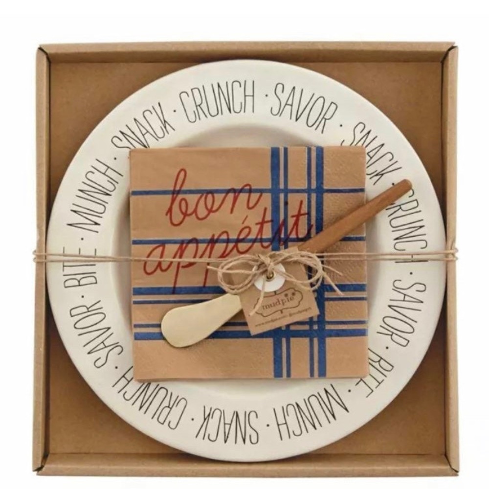 Mud Pie 3 piece Bistro cheese plate set
